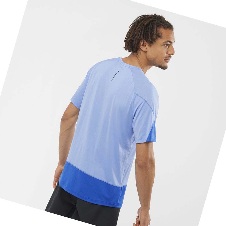 Camiseta Salomon CROSS RUN GRAPHIC Hombre Azules | MX 3226QMA